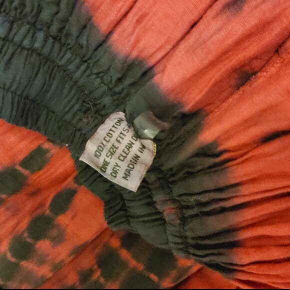 Renaissance Boho Hippie Indie Gypsy Tie Dye Long Maxi Crinkle Skirt EUC - Picture 4 of 9